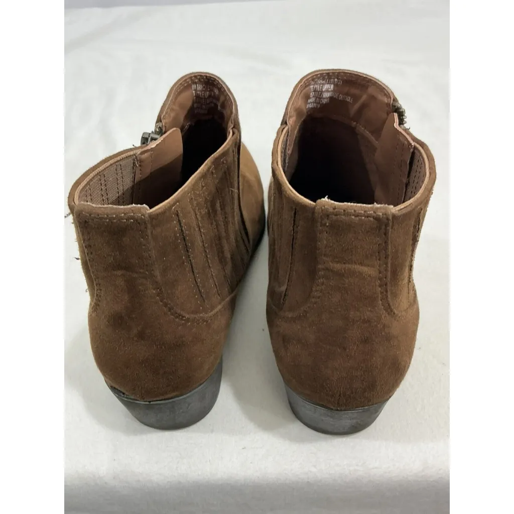 Womans Spirit Tracy Brown Faux Suede Stretch Ankle Boots Size 9 M - Image 5