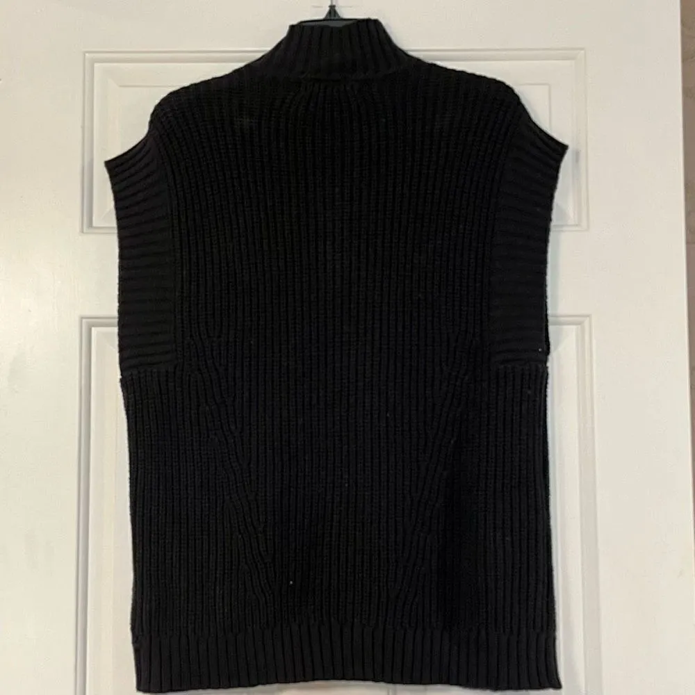 Liv By Habitat Drop Shoulder Knit Ribbed Zip Sweater Vest Small - Image 2