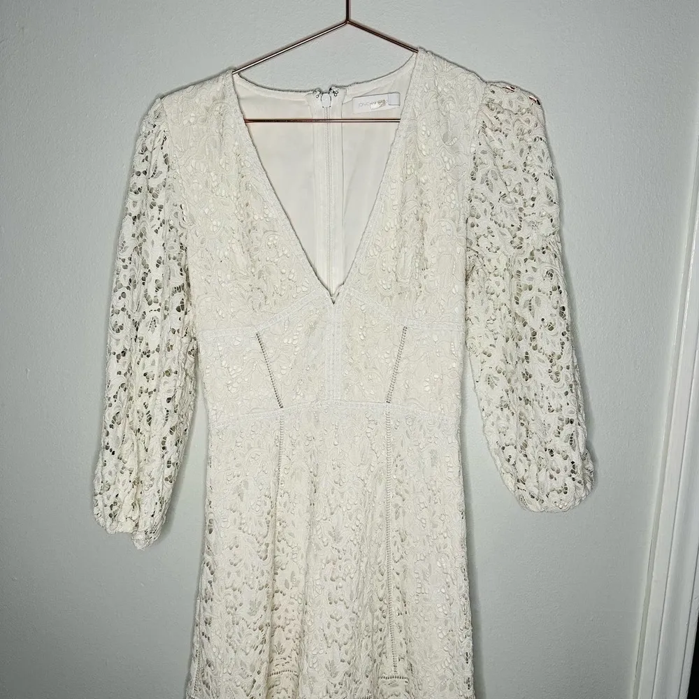 Jonathan Simkhai White Puff Sleeve V - Image 11