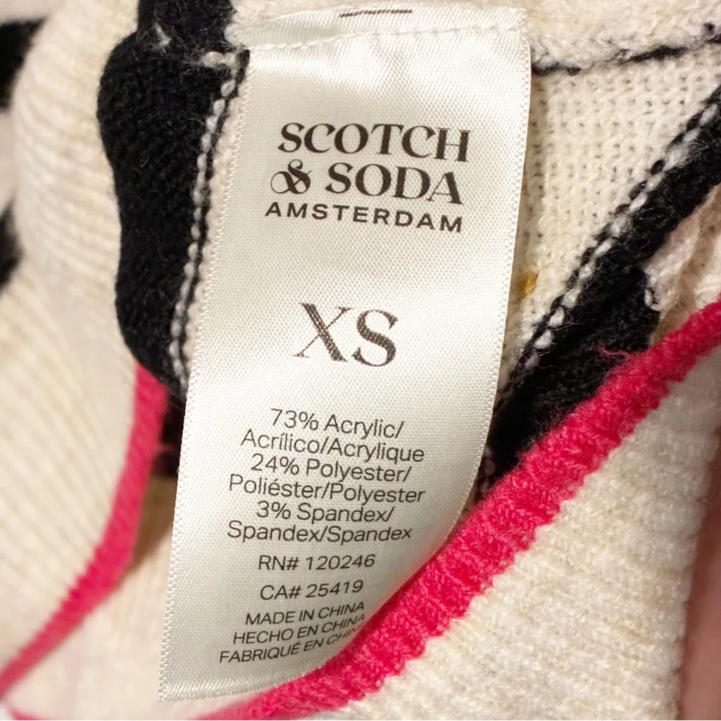 Scotch & Soda Women’s Striped Colorblock Prep Thin Knit Crewneck Sweater Size XS - Image 4