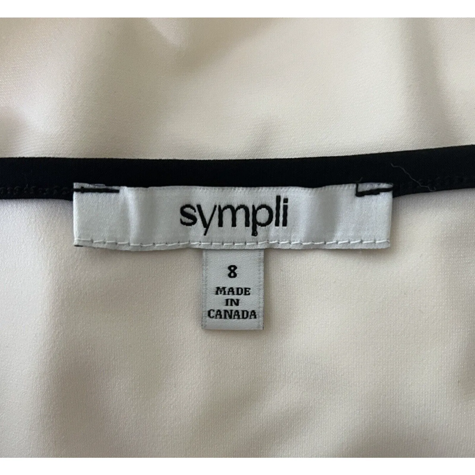 Sympli Tunic Top Womens 8‎ White Black Trim Minimalist Modern Casual Chic - Image 6