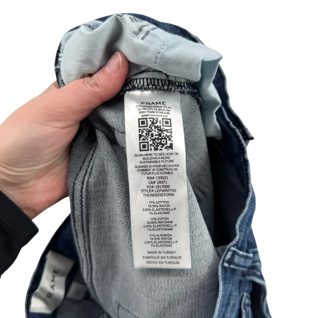 Frame Le Easy Flare Release Hem Jeans Thunderstorm Dark Wash High-Waist 31 - Image 8