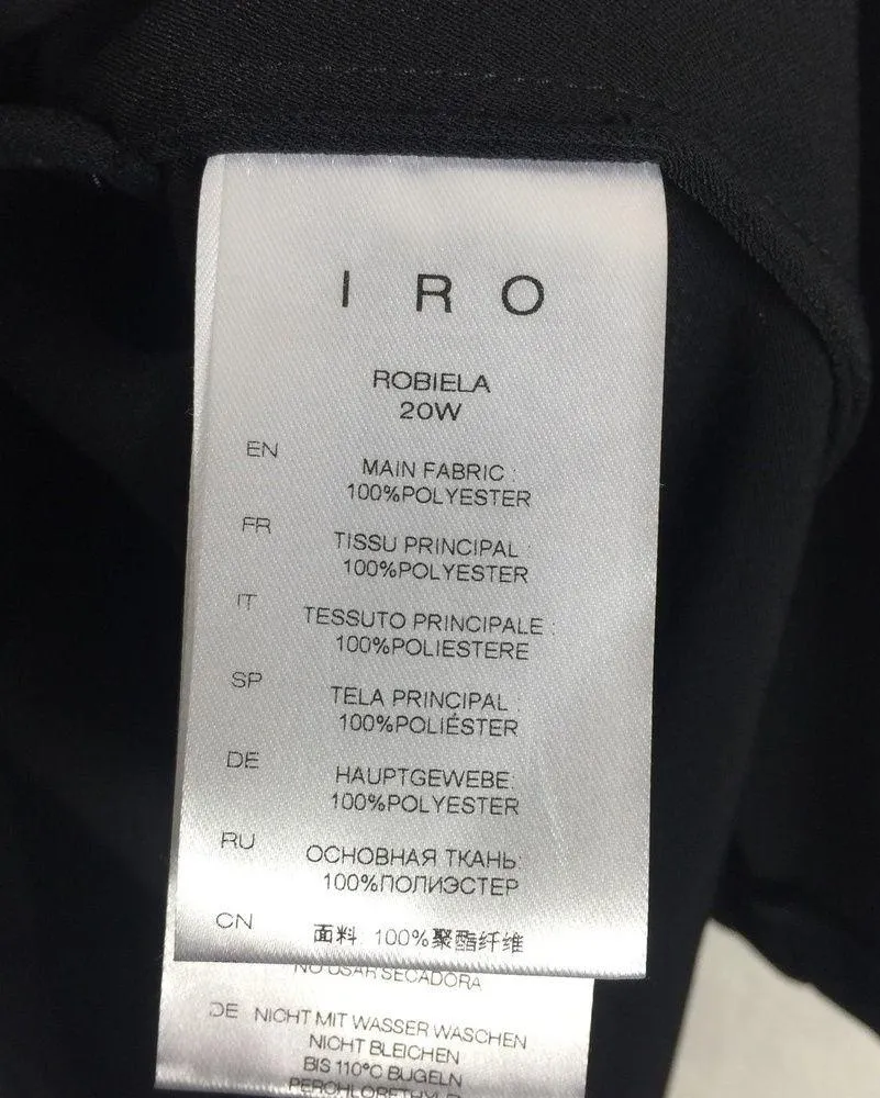 IRO Robiela Black Deep Plunge Puff Sleeve Mini Dress Size Small - Image 7