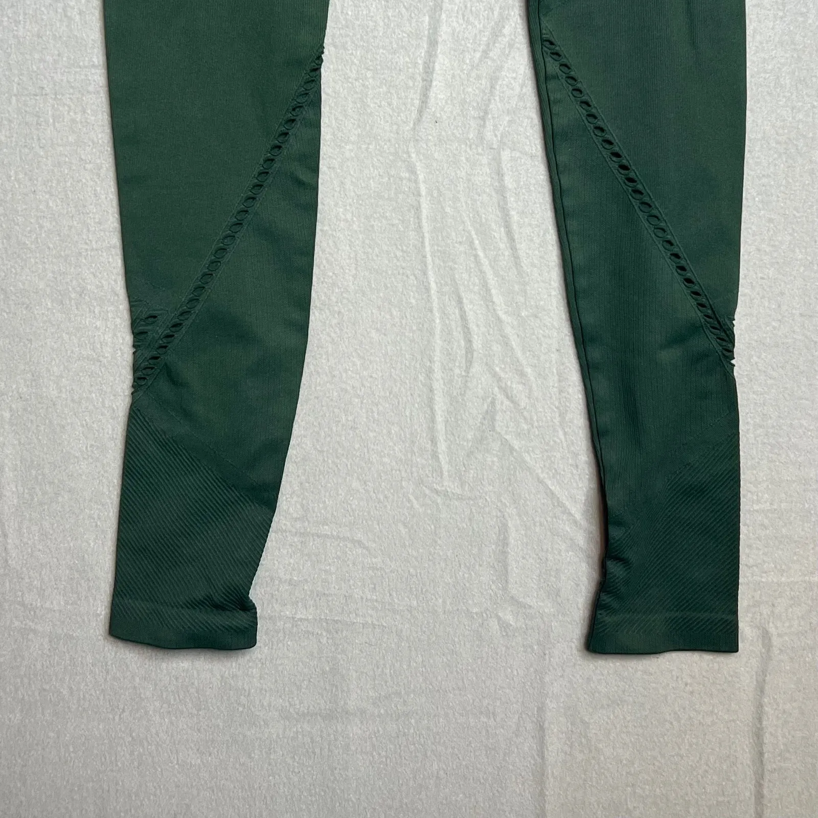 NUX Active Leggings Size S Ribbed Seamless Moderate Compression Green NWT - Image 4