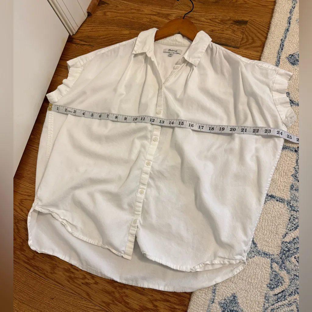 Madewell White Button-Up Blouse Size Small - Image 8