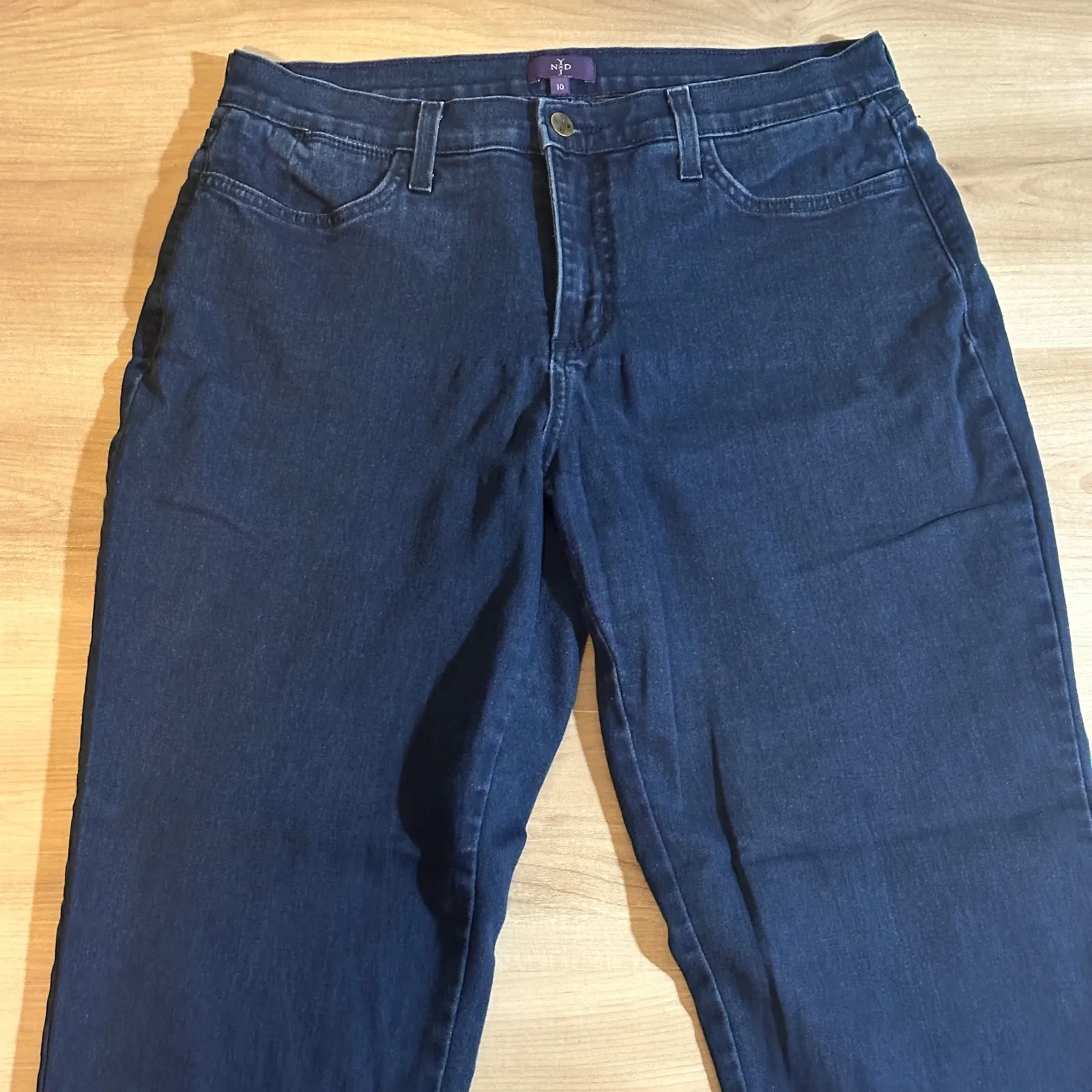 NYDJ Womens Jeans Size 10 Straight Leg Dark Wash Lift Tuck Technology Stretch - Image 3