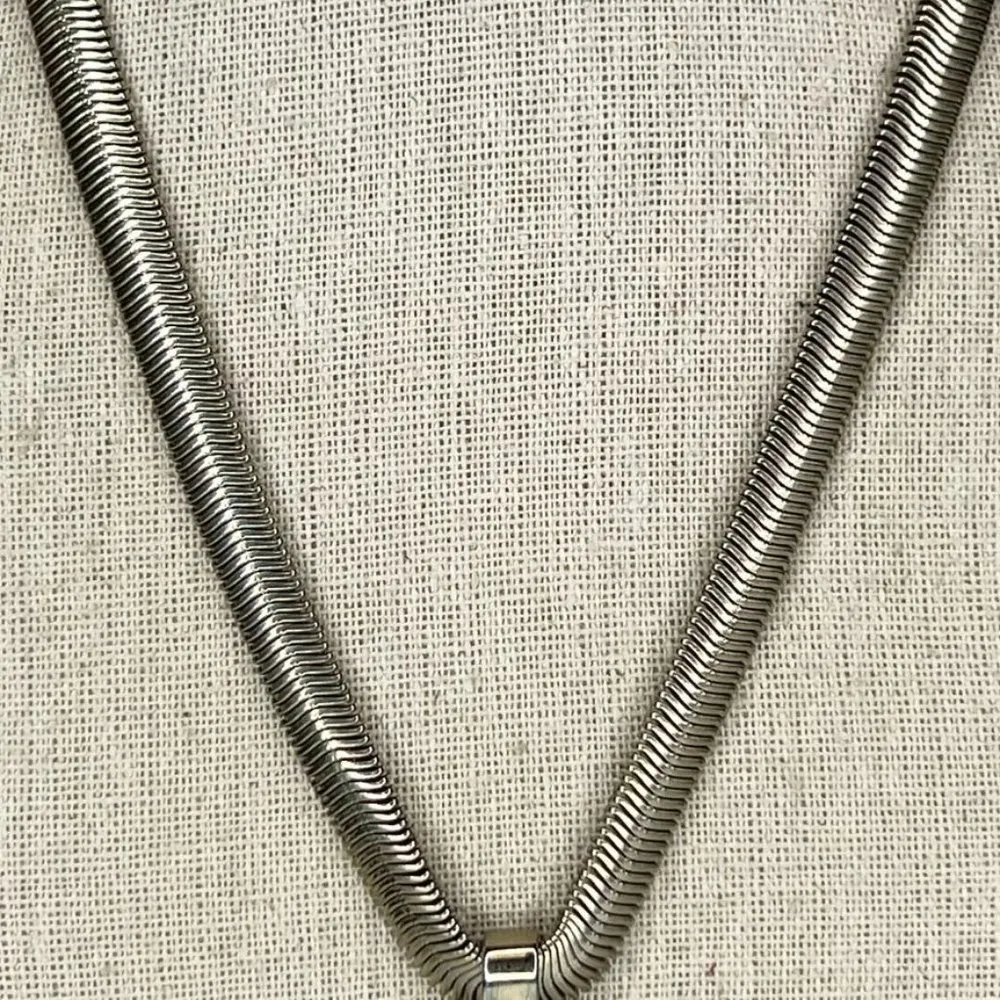 Chico's  Gold Tone Coil Animal Print Faux Fur Pendant Necklace - Image 3