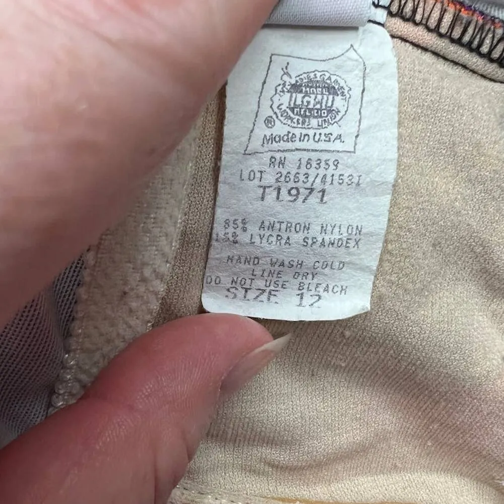 one piece swimsuit Sun streak Vintage 1990s pink purple green blue Size 12 - Image 8