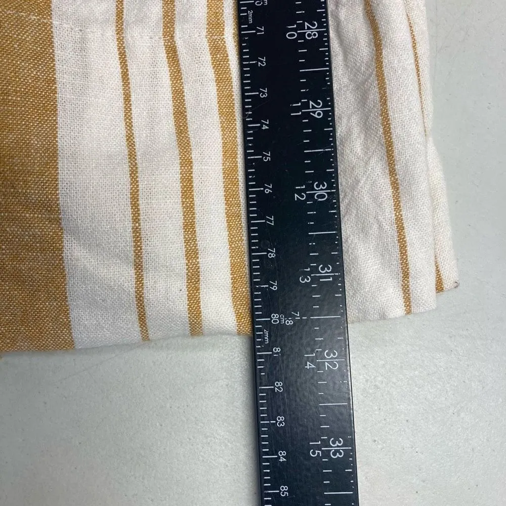 REWIND Women’s Linen Blend‎ Tan & White Striped Pants Size Small - Image 6