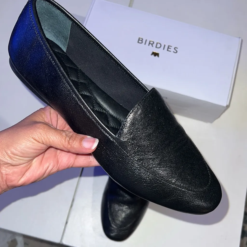 Birdies Vesper Black Leather Flats size 10.5 - Image 5