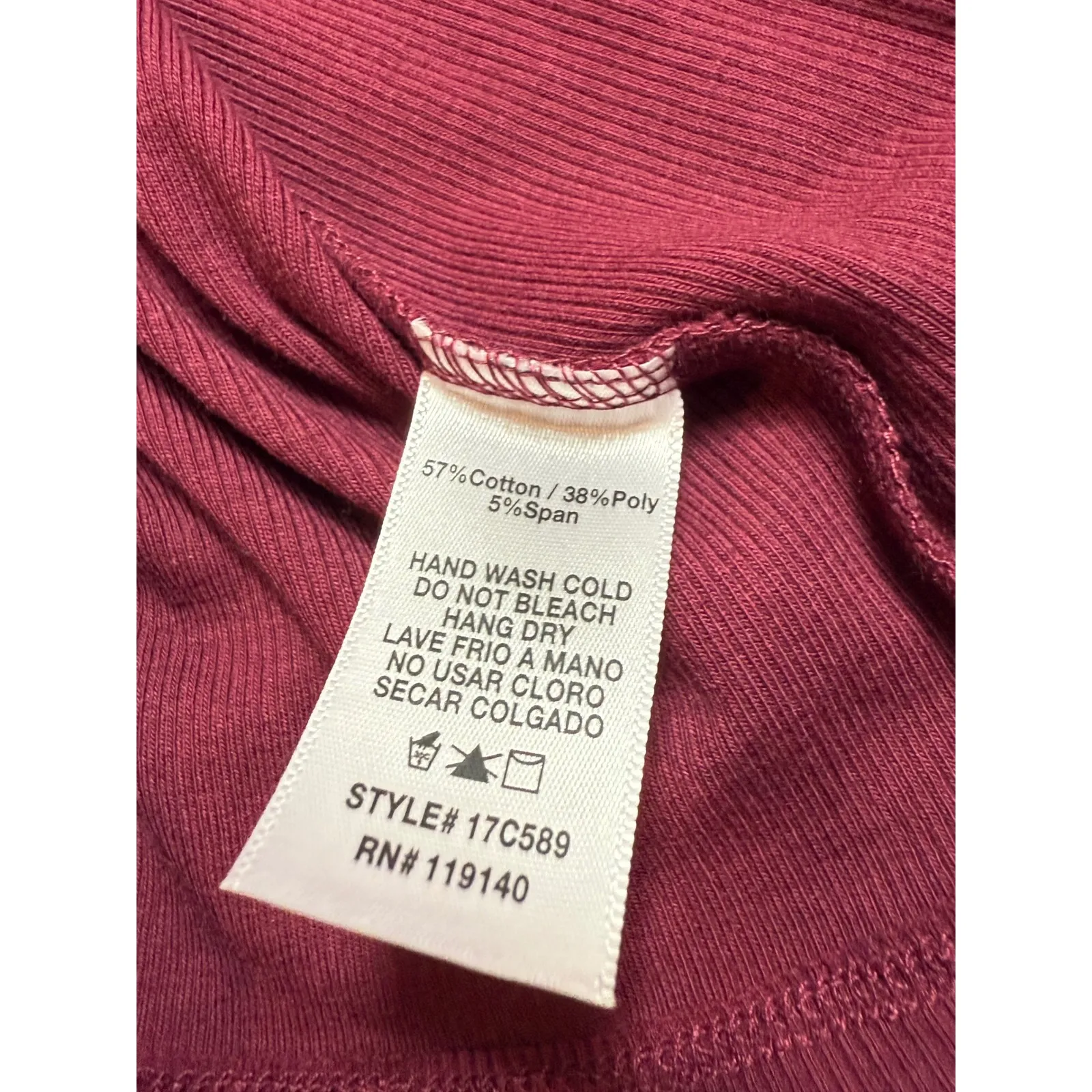 Anything Bling Boutique Dress Ribbed Long Sleeve Maroon Casual Medium - Image 6