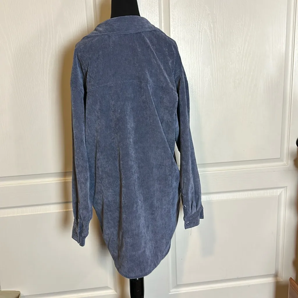 RESERVE FAIRFAX OVERSIZED BLUE RIBBED CORDUROY SHACKET - Image 5