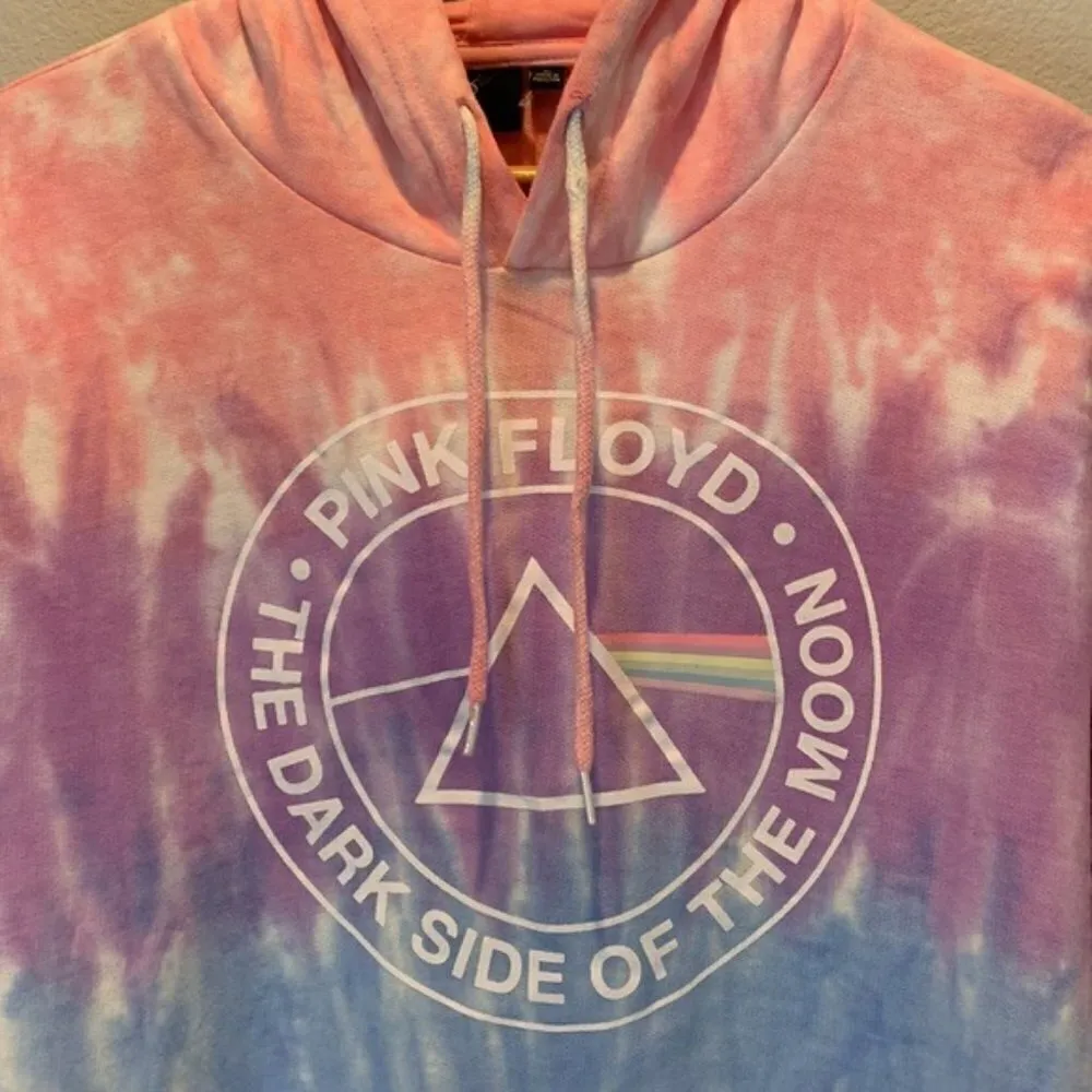 Pink Floyd Tie Dye Cropped Hoodie Size Large Pink Blue Purple New with tags! - Image 3