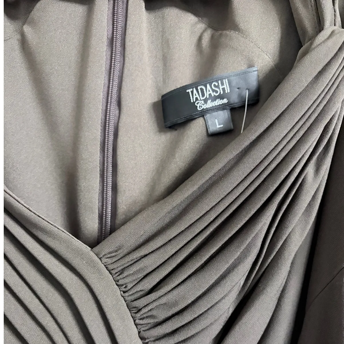 Tadashi Shoji Heart Neckline Cocktail Chocolate Brown Dress Size L - Image 9