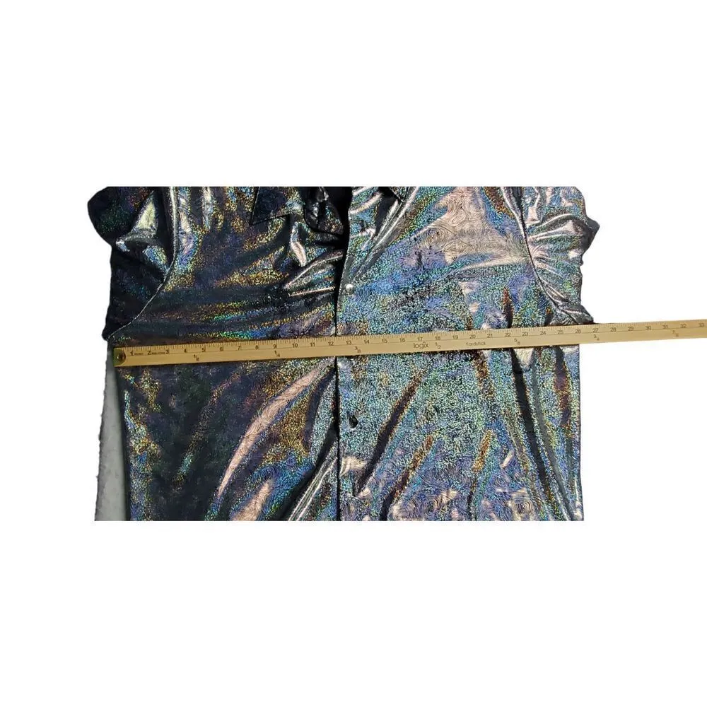 Charades Top 3X Disco Dance Party Shiny Hologram Retro Silver Halloween Cosplay - Image 8