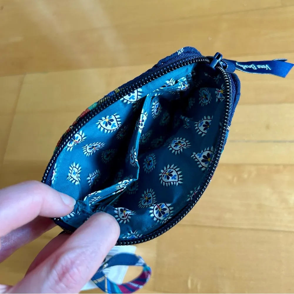 Vera Bradley Clip & Zip Mini Pouch Wristlet, Tartan Plaid, Navy, Red, Green - Image 3