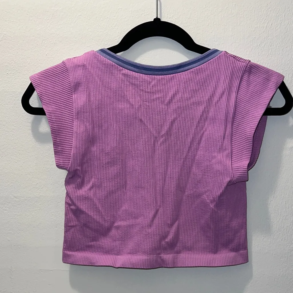 Urban Outfitters Lavender Ribbed Crop Top - Image 3