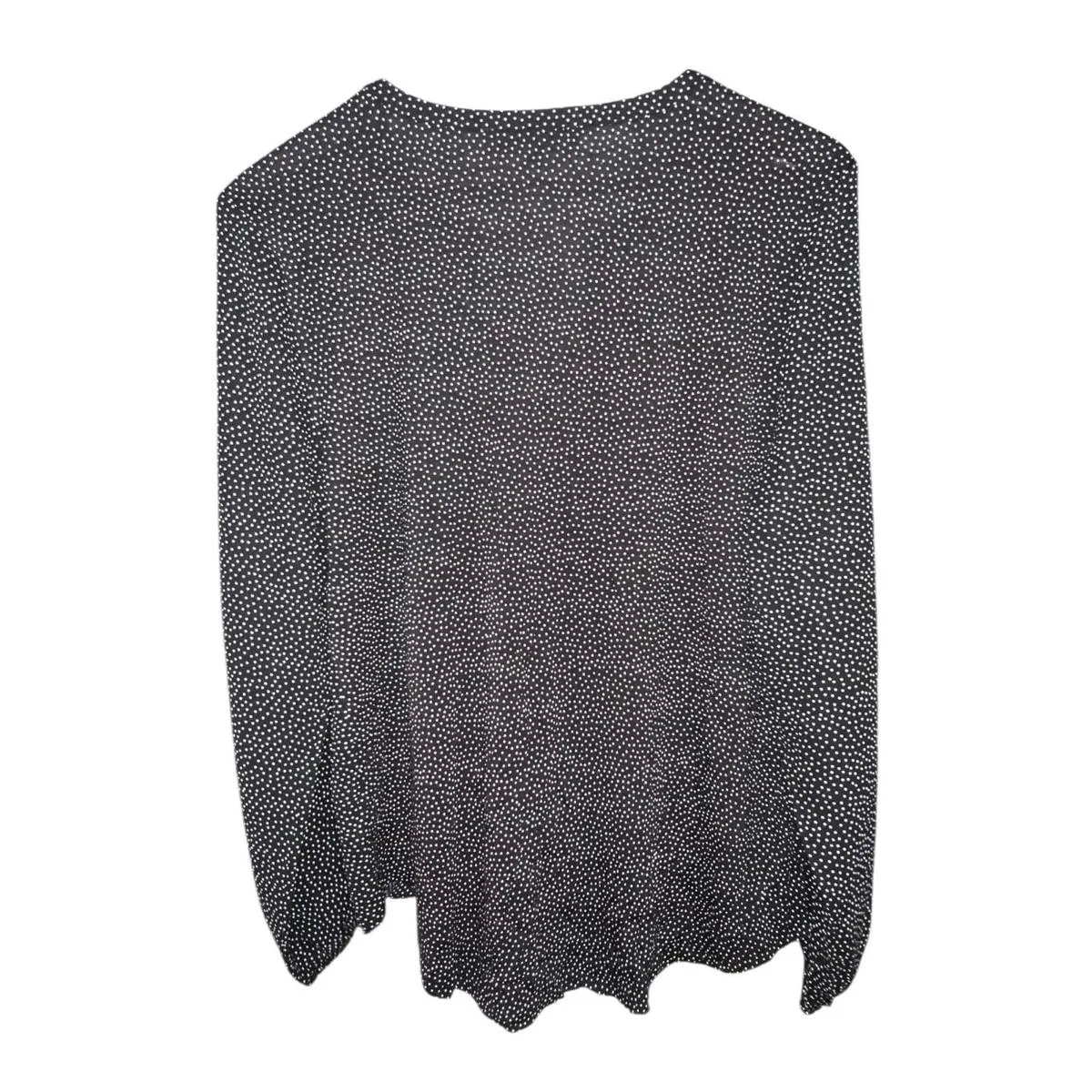 Loft Black Long Sleev Polka Dot Women’s Vneck Blouse Size Large - Image 4