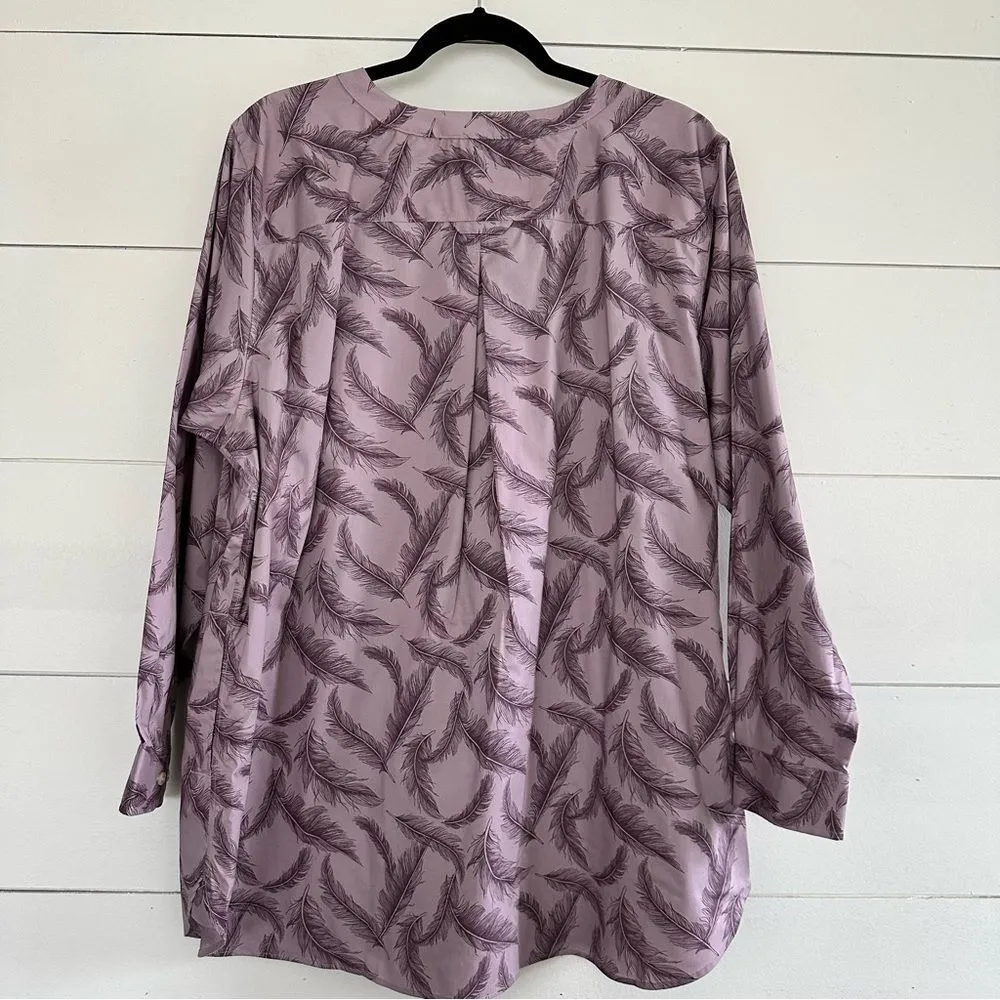 Duluth Trading  Co. Purple Feather Wrinklefighter Tunic Plus Size 1X - Image 3