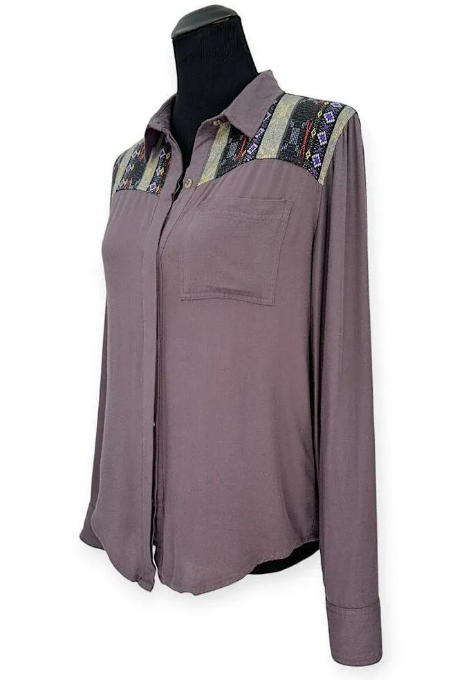 Staring at Stars x Anthropologie | S | Embroidered Western-Style Button-Up Shirt - Image 3