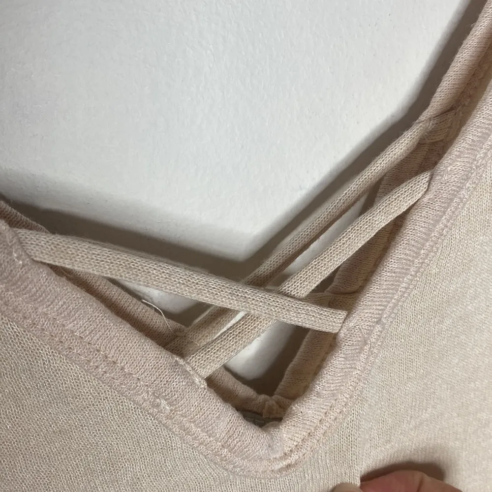 Go Couture criss cross v neck bell sleeve tunic in beige size S - Image 8