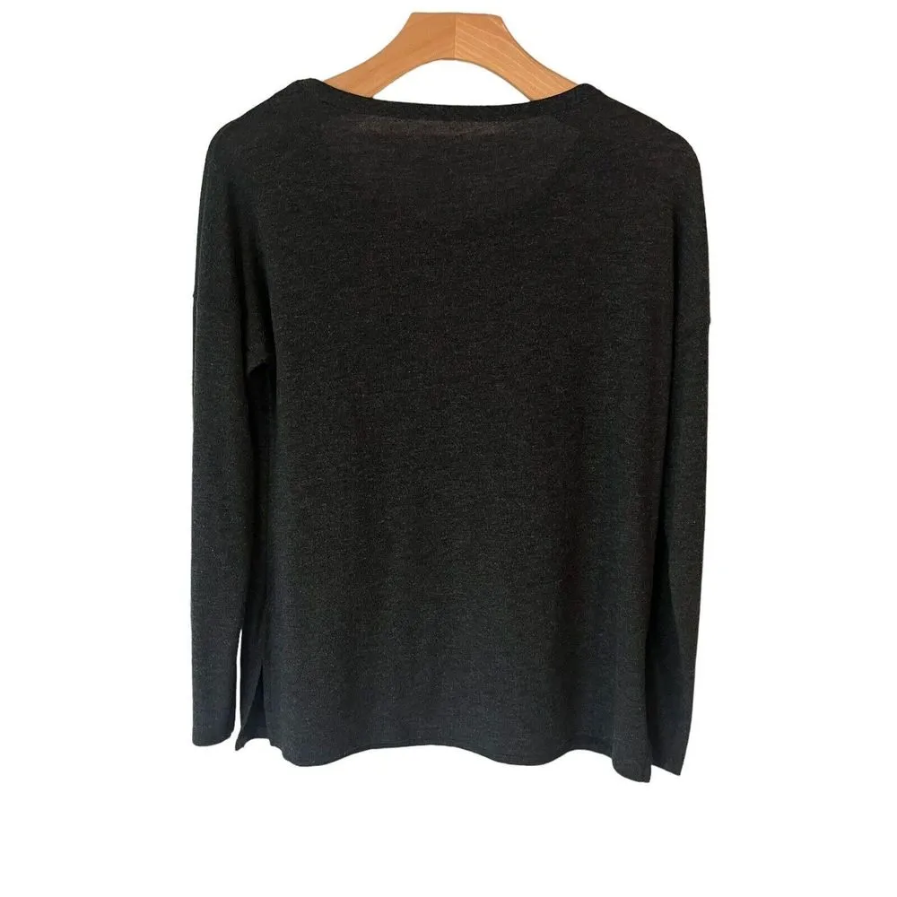 Victorias Secret Sweater Womens XS Henley Gray Knit Pullover Thin Soft Comfort - Image 8