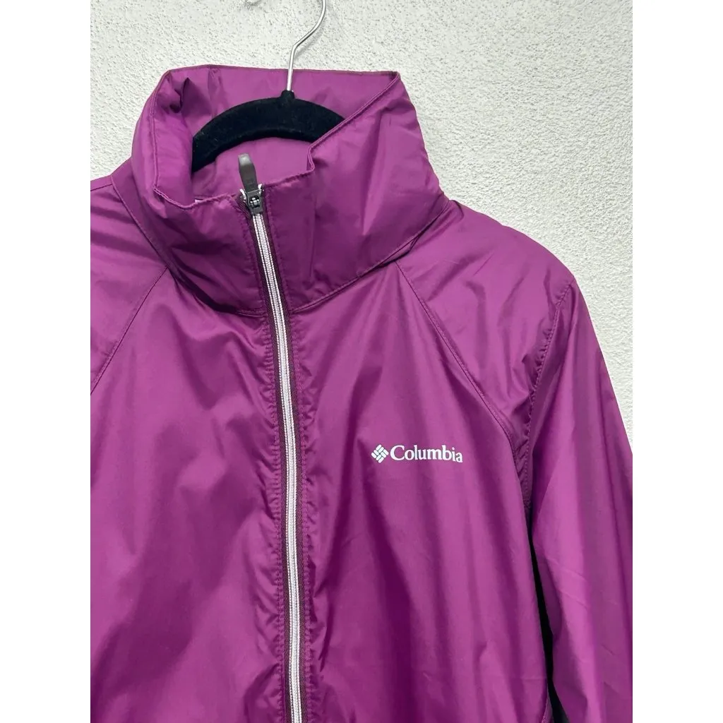 Columbia Switchback III Rain Jacket Womens Small Hooded Packable Full Zip Lined - Image 4