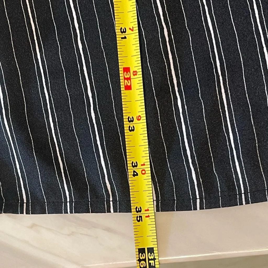 BCBGMAXAZRIA Black White Stripe Half Zip Shift Dress M 34” - Image 7