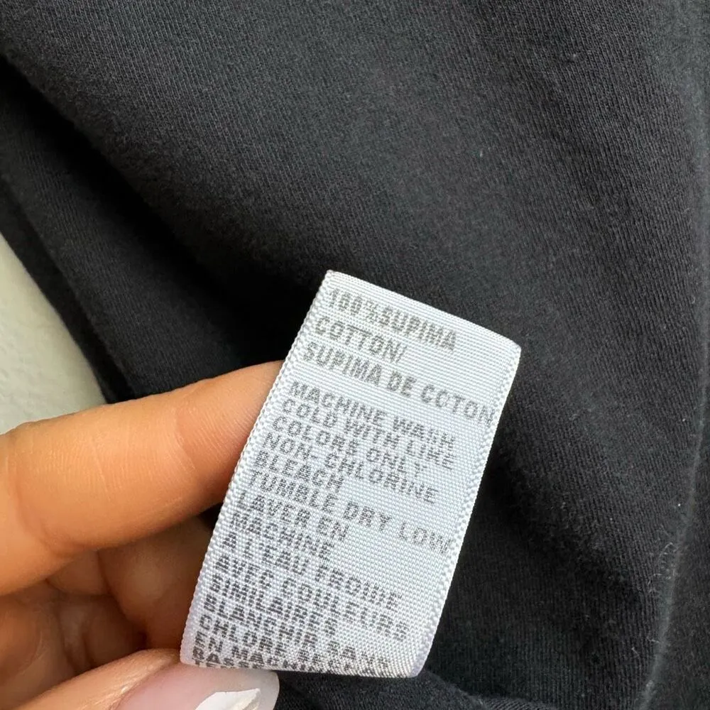 james perse 100% supima cotton bracelet sleeve black v neck size 0 Size XS - Image 7