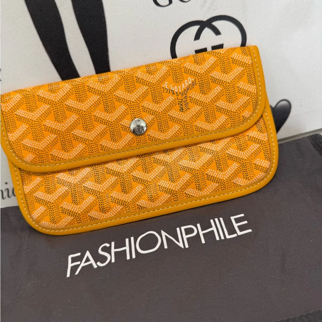 Goyard Orange/yellow Goyardine pouch  Patterned Wallet - Image 5