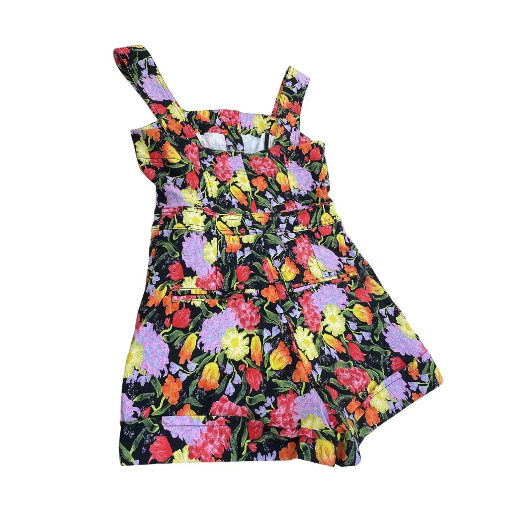 Maeve Anthropologie Noritake womans floral Overalls Shorts Size 0 SKU 8448 - Image 8