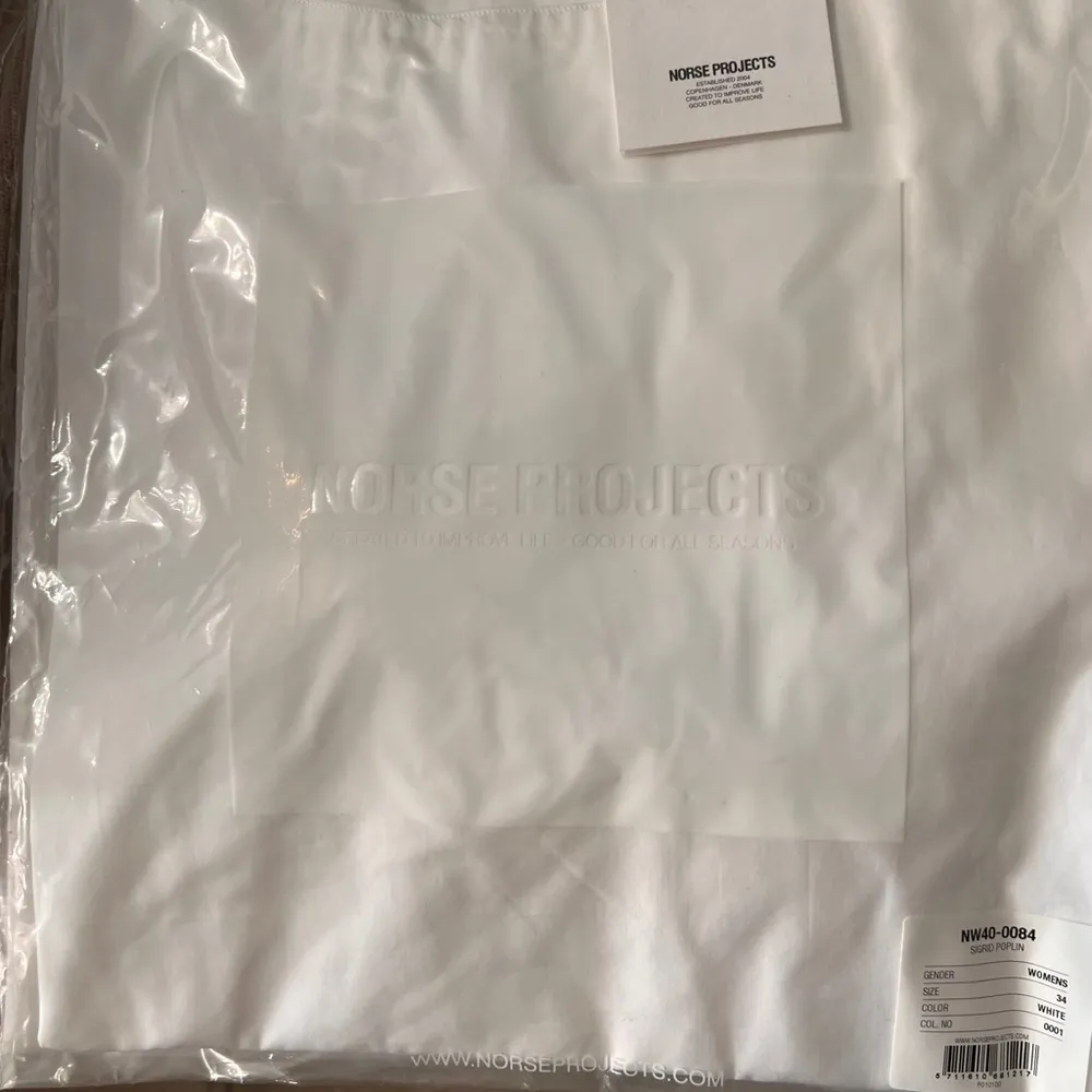 Norse Projects Sigrid Boatneck Long Sleeve Poplin Top In White Size Euro 34 NWT - Image 4
