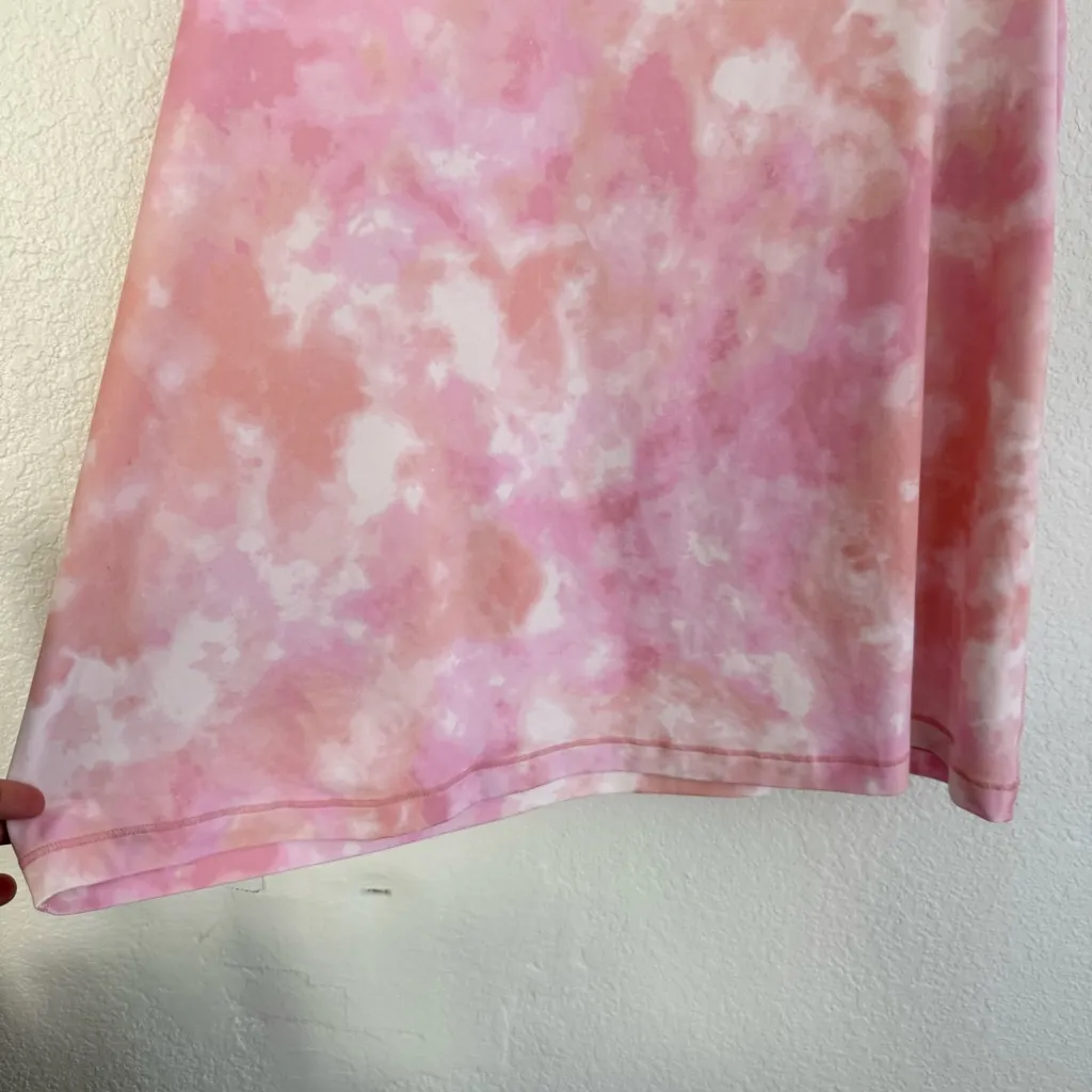 Athleta Womens Tank Pink White Tie Dye Key Hole Back Plus Size 2X - Image 7