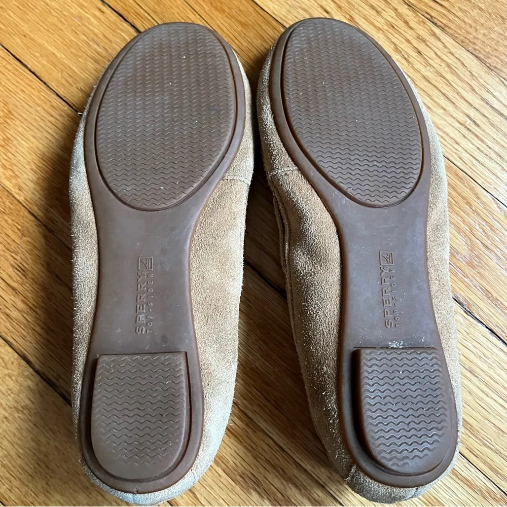 Sperry Top Sider Suede Tassel Boat Shoe Size 5-1/2 Womens Light Carmel Slip On - Image 3