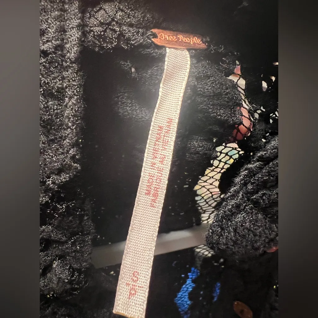 Free People $158 Shayla Lace Mini Dress Black Whimsigoth Wednesday Goth Witchy - Image 6