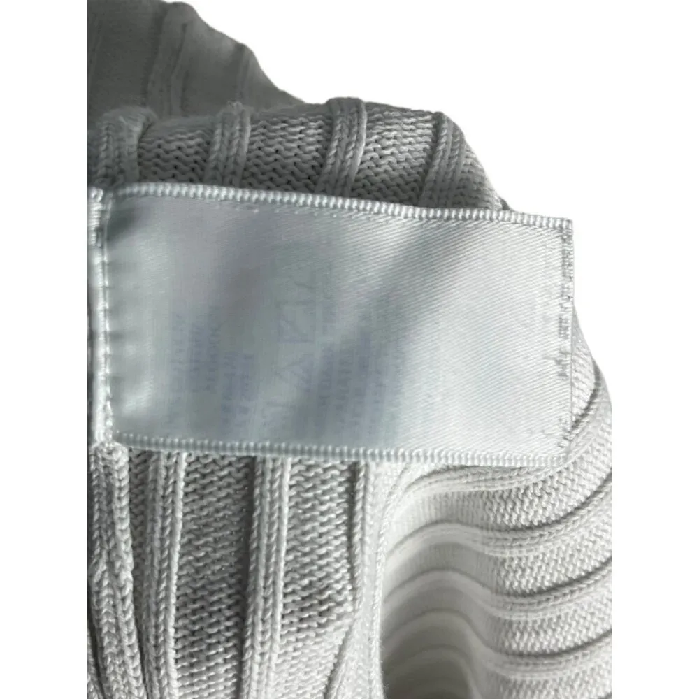 Vintage Tommy Hilfiger‎ L Ribbed White Sweater Tee Classic Flag Logo 90s Iconic - Image 7