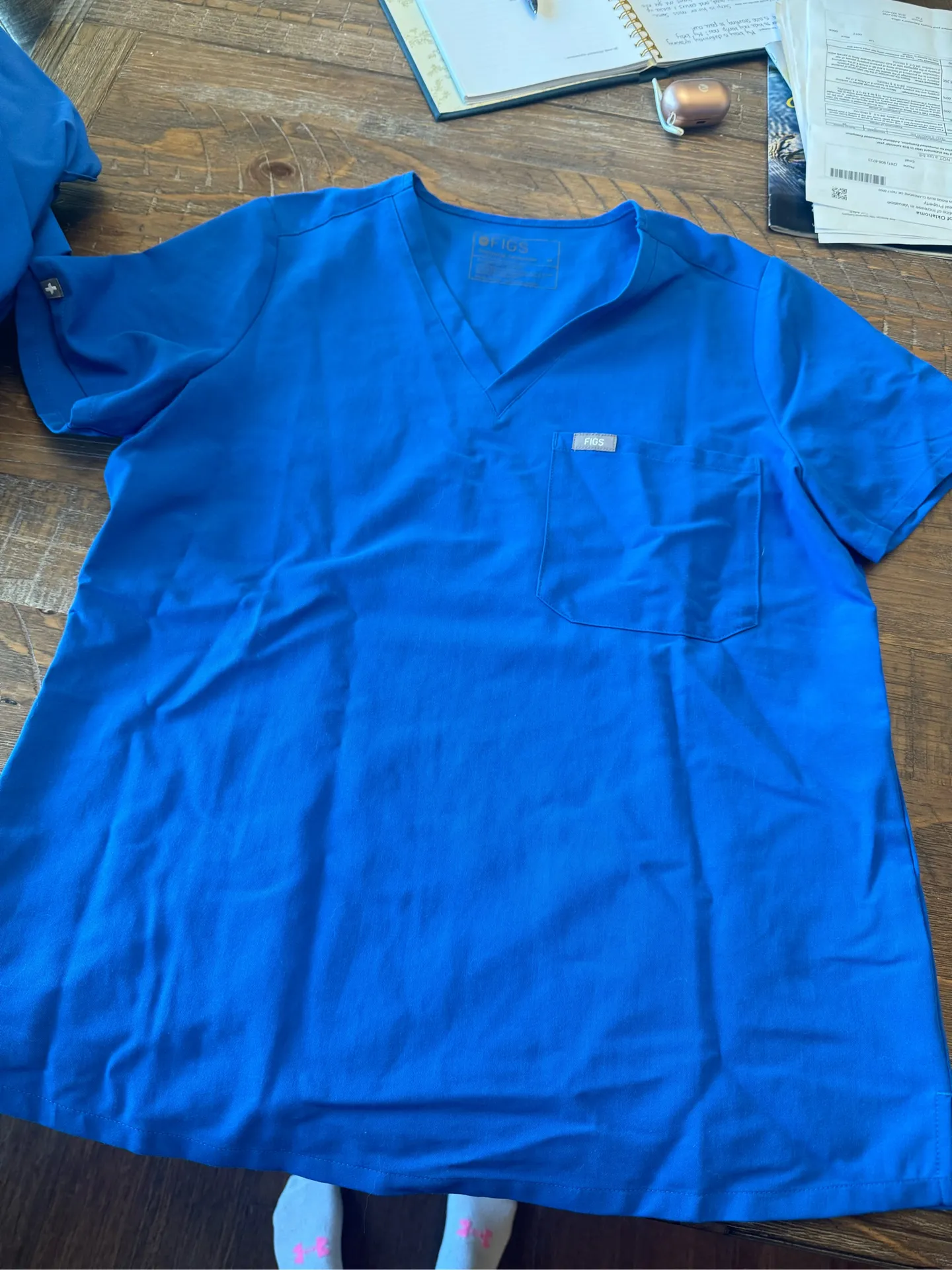 Figs Catarina one pocket scrub top royal blue medium  - Image 2