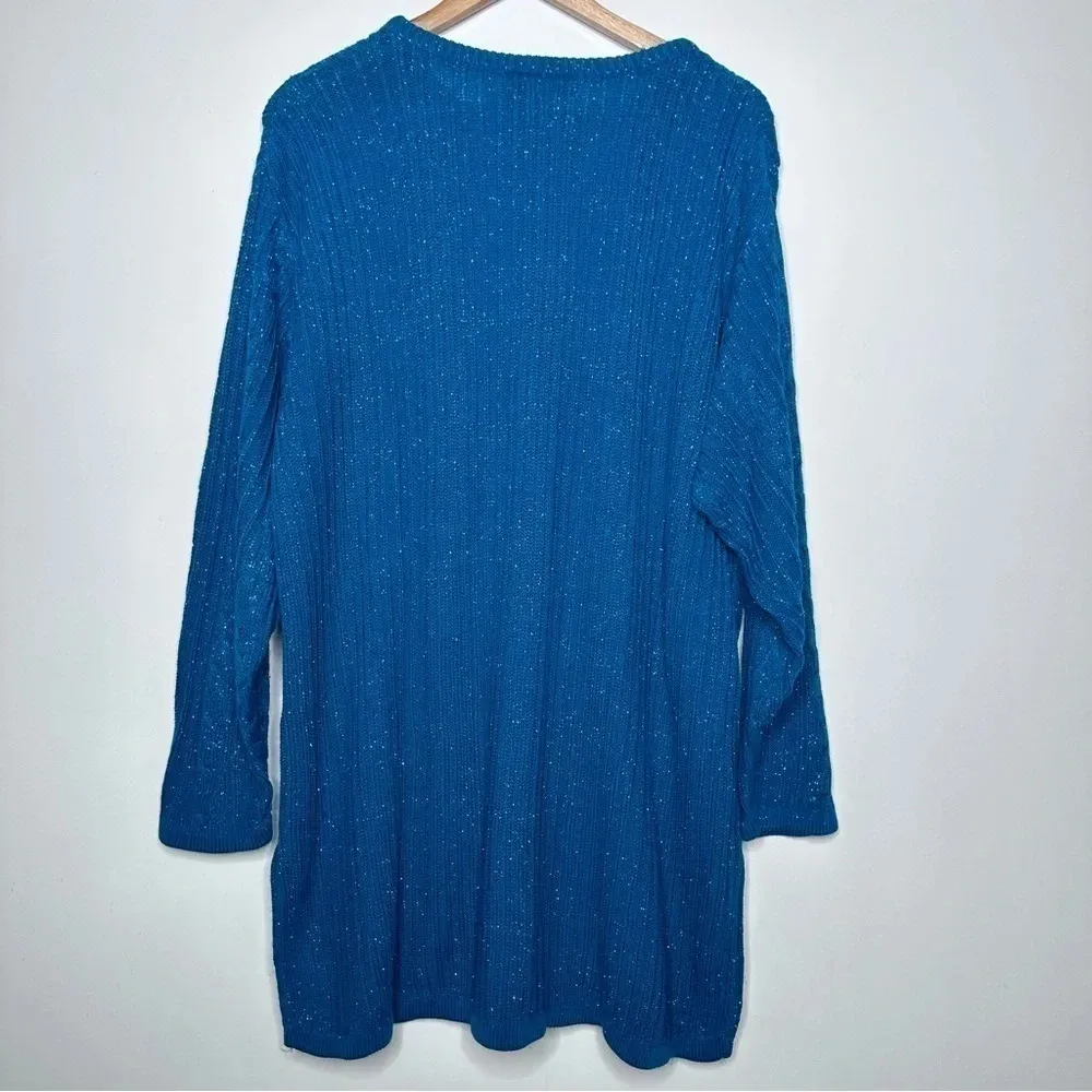 Diane Von Furstenberg The Color Authority Vintage Teal Metallic Pullover - Image 2