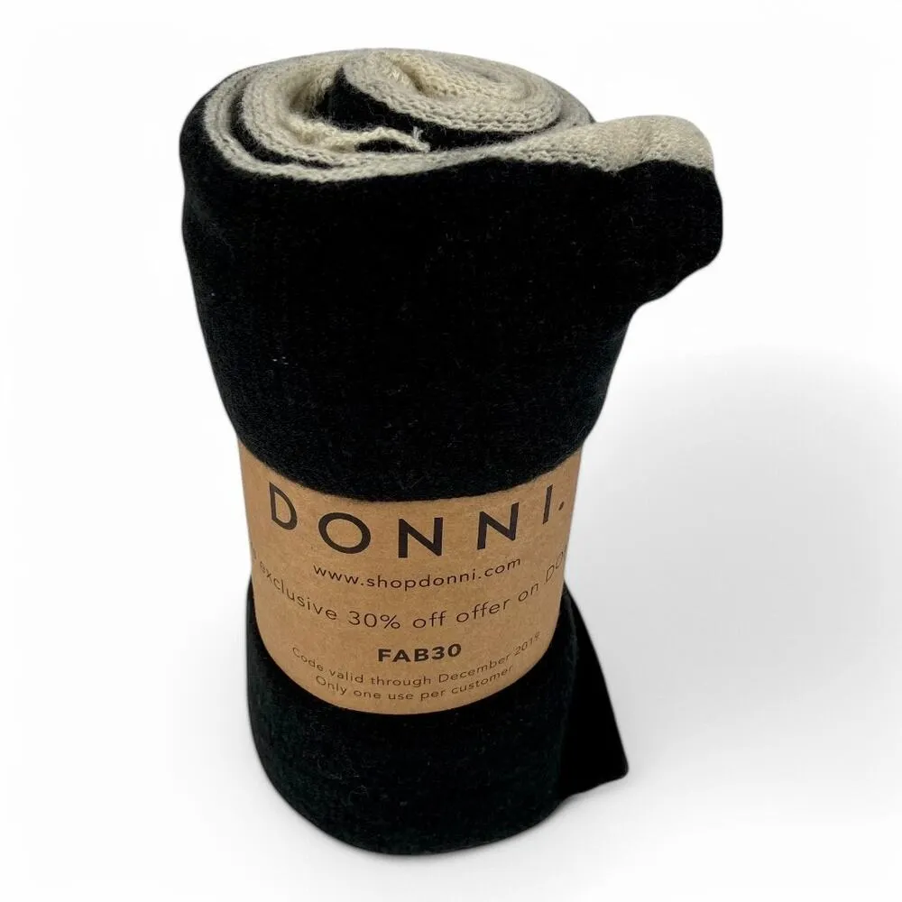 Donni Tri Color Scarf Black Cream Gray Acrylic 29.5 Inch by 69 Inch New - Image 3