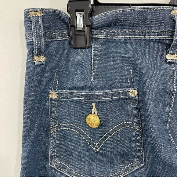 Levi’s Sun Set Gold Button Pocket Denim Capris Size‎ 8 Vintage Cuffed Jeans - Image 5