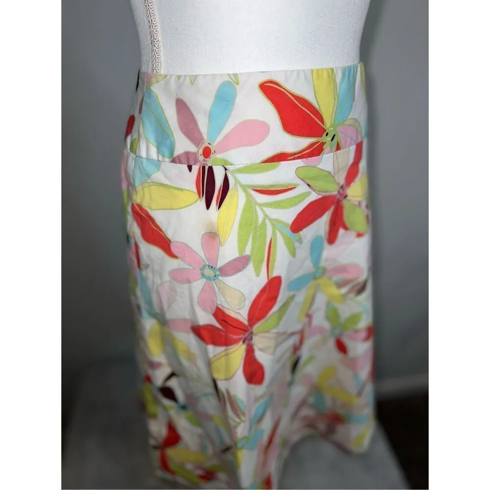 Women’s Floral Spring Cotton Midi Colorful Skirt 14 - Image 2