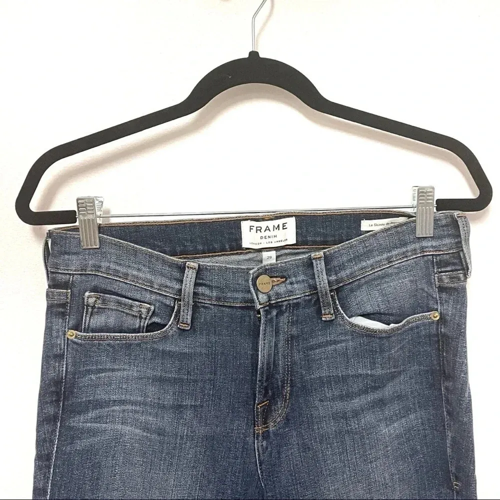 FRAME Denim Skinny Jeans Medium Wash - Le Skinny de Jeanne - High-rise - Image 3