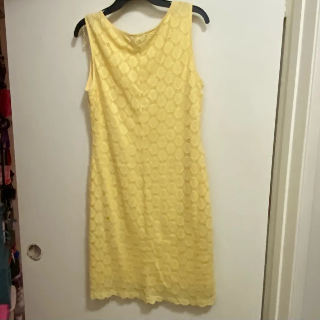 Ronni Nicole Womens Eyelet Midi Tank Dress Size 14 Bust 40” Butter Yellow Spring - Image 5