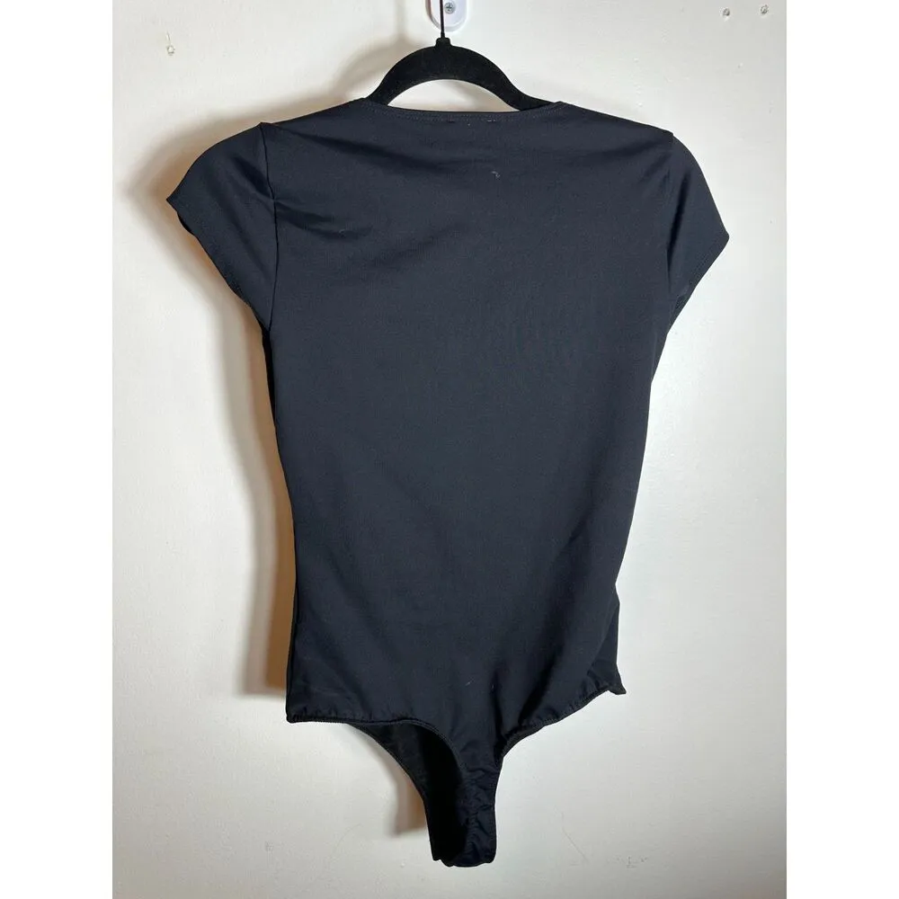 Free People Black Square Neck Bodysuit Size Small - Image 3