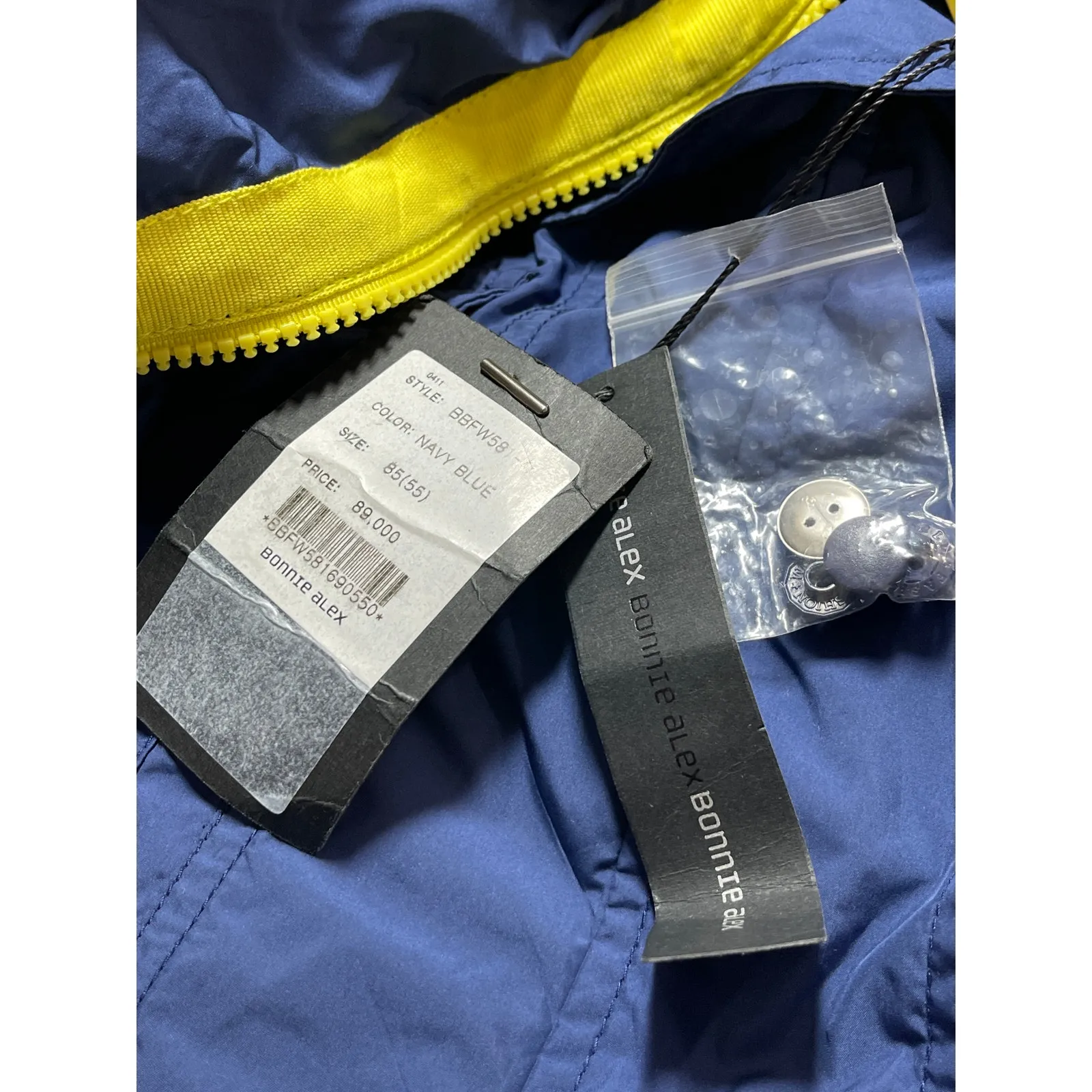 NEW Bonnie Alex Women's Blue Hooded Long Sleeve Parka Rain Coat Jacket Size M/L - Image 6