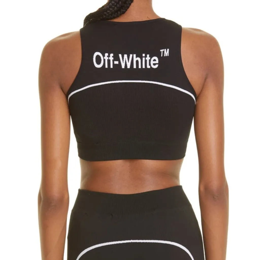 Black and White Athletic Logo Seamless Bra Size S-M - Image 5