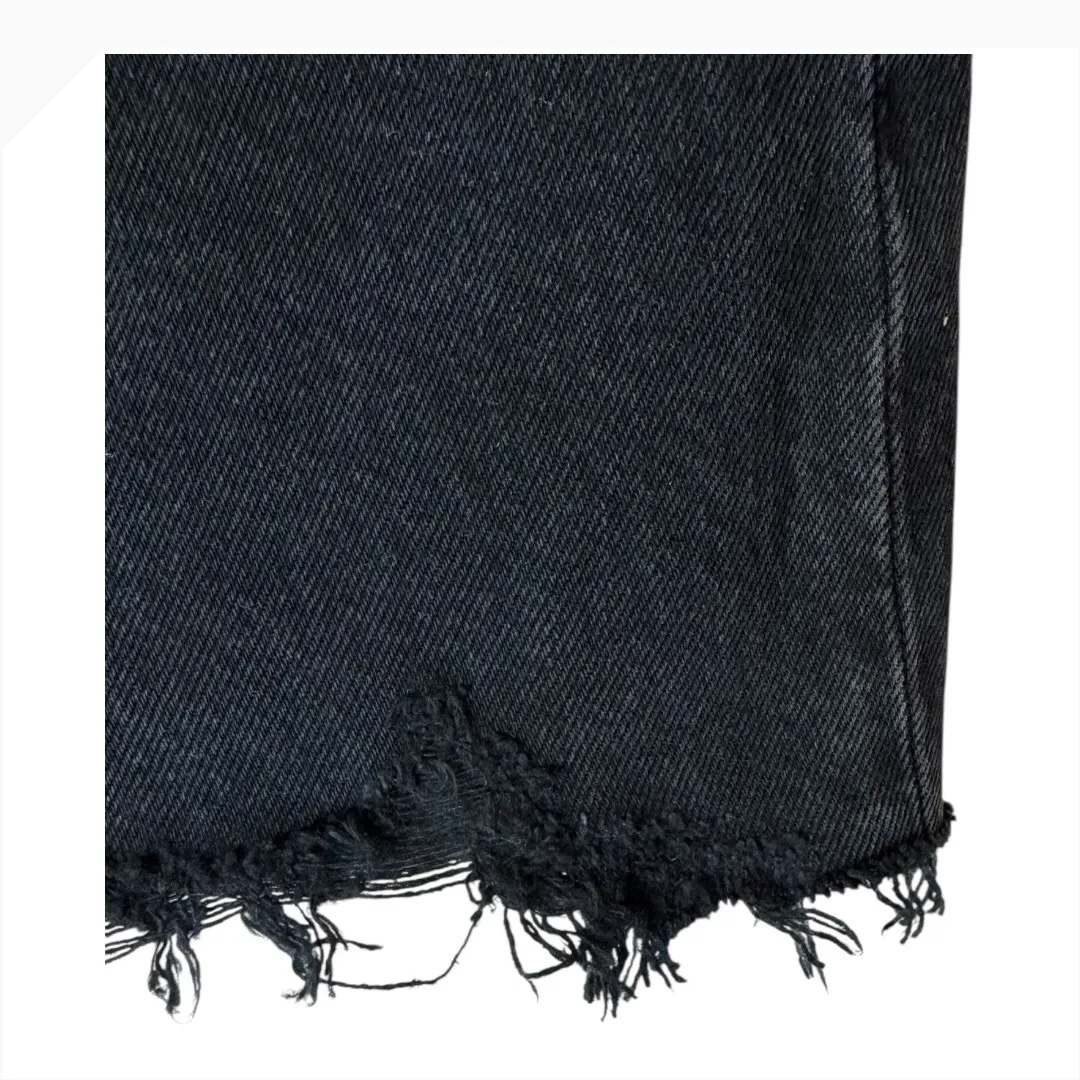 AGOLDE Skirt Women 26‎ Black Denim Quinn High Rise A Line Mini Jean Frayed Hem - Image 6