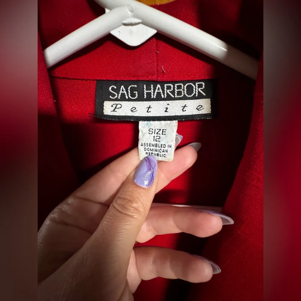 Sag Harbor Red Blazer Tailored Professional Style Size 12 - Image 5