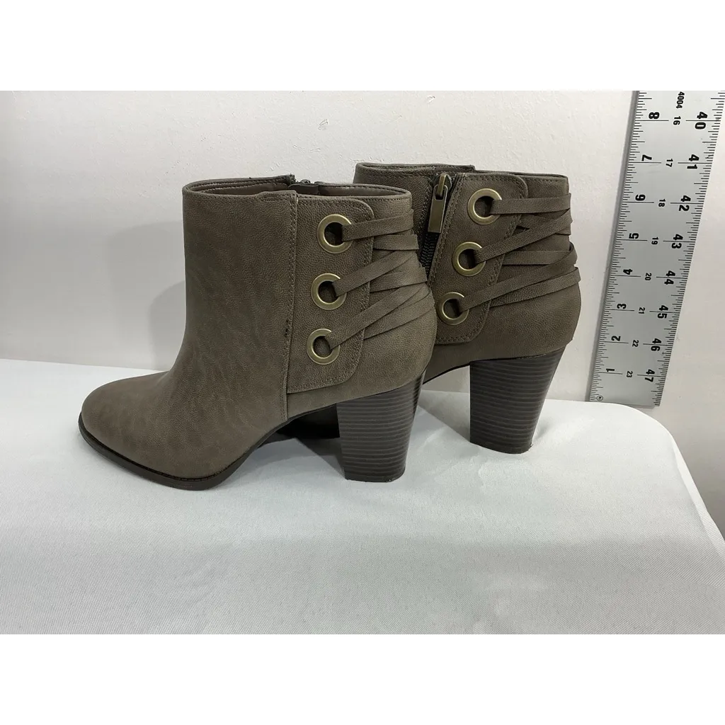 Womans Inc Jesaa Ankle Boots 9.5 M Brown Strappy Block Heel - Image 4