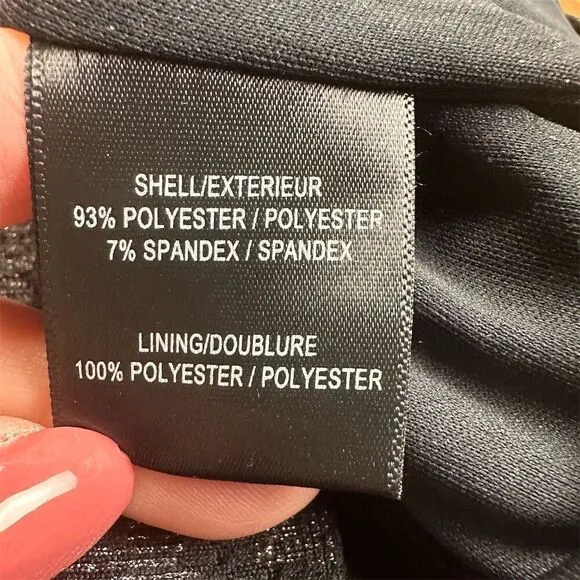 Belle Badgley Mischka Black Metallic Jacquard Long Sleeve Midi Hillary Dress 6 - Image 7